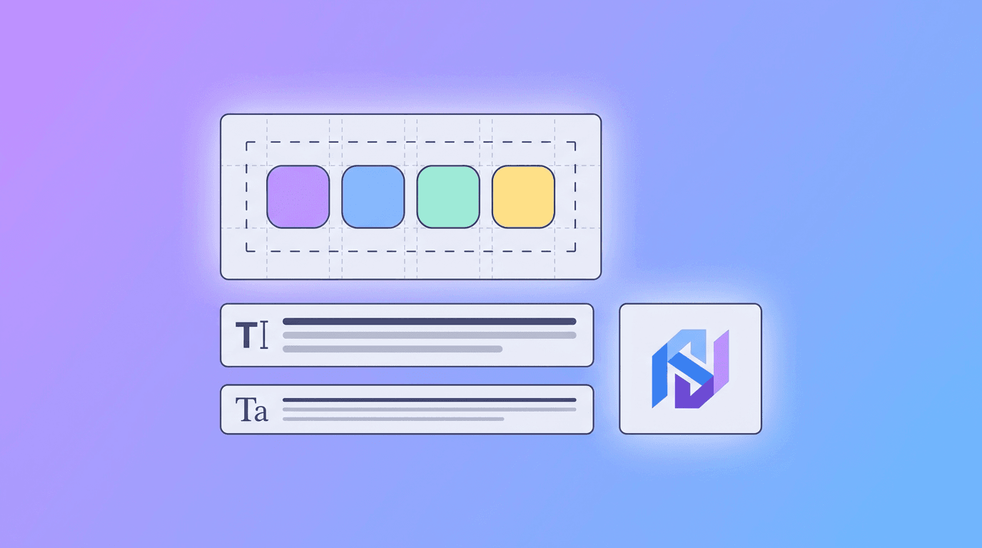 Brand colours, type and logo mark assembled as a kit
