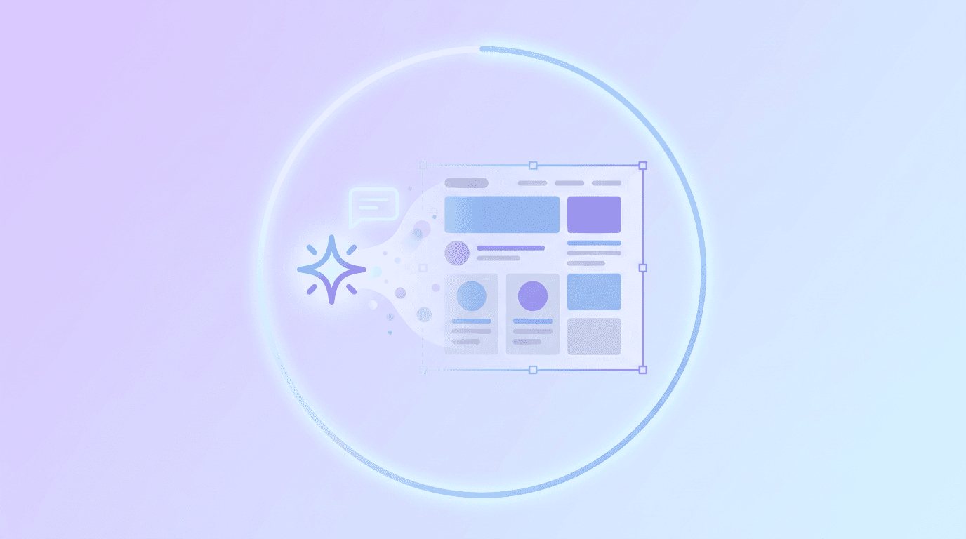 A design being generated from a described idea