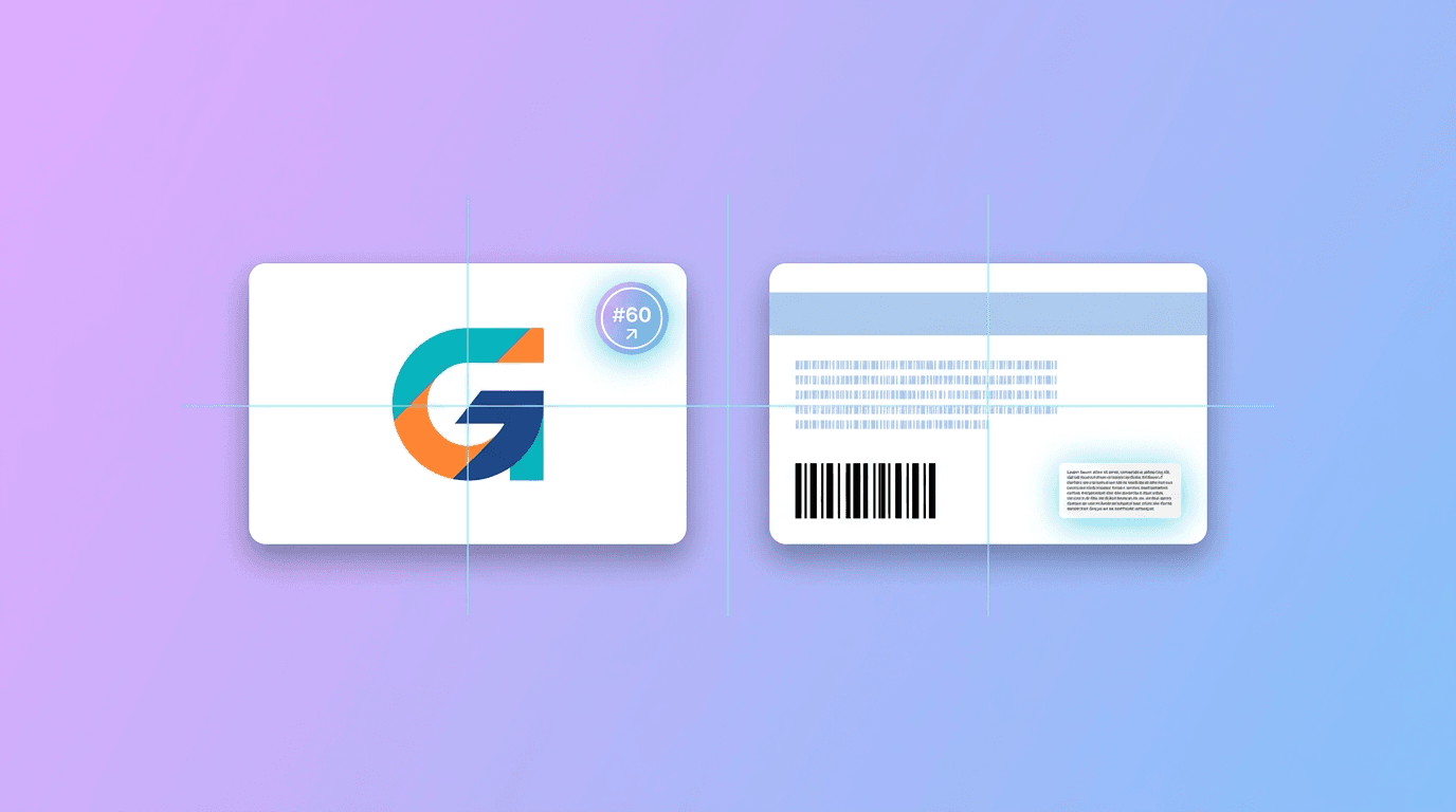 A gift card front and back being composed