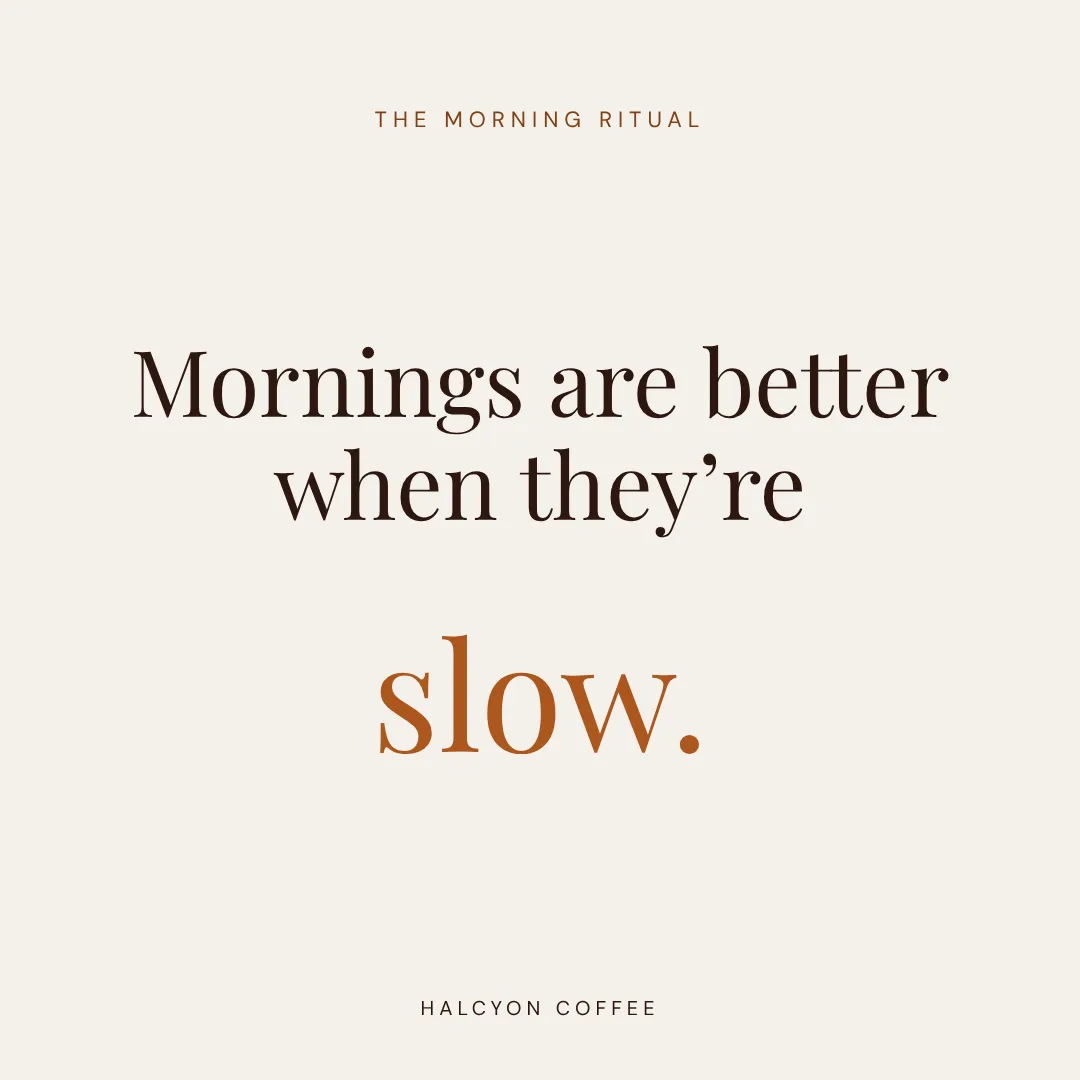 Halcyon Coffee quote post designed in Krumzi in the café's brand style
