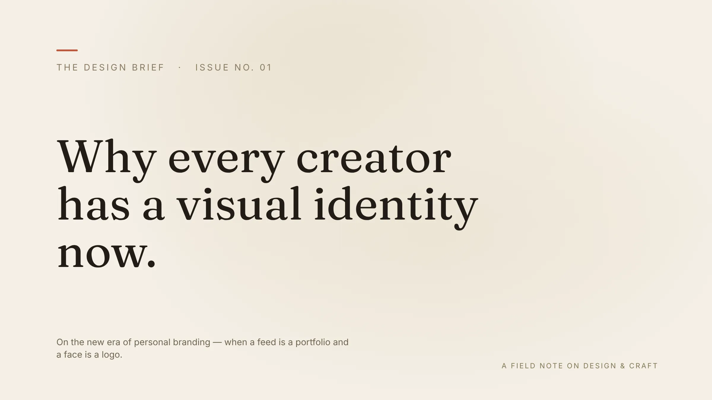 Newsletter cover designed by Krumzi: Why every creator has a visual identity now