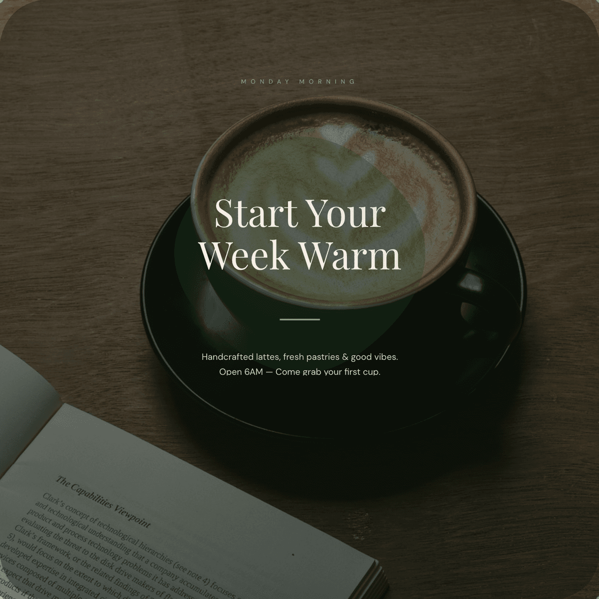 AI-generated coffee shop Instagram post