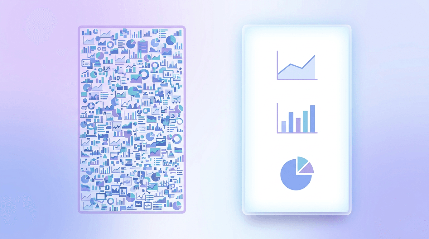 A clear infographic panel next to a cluttered one