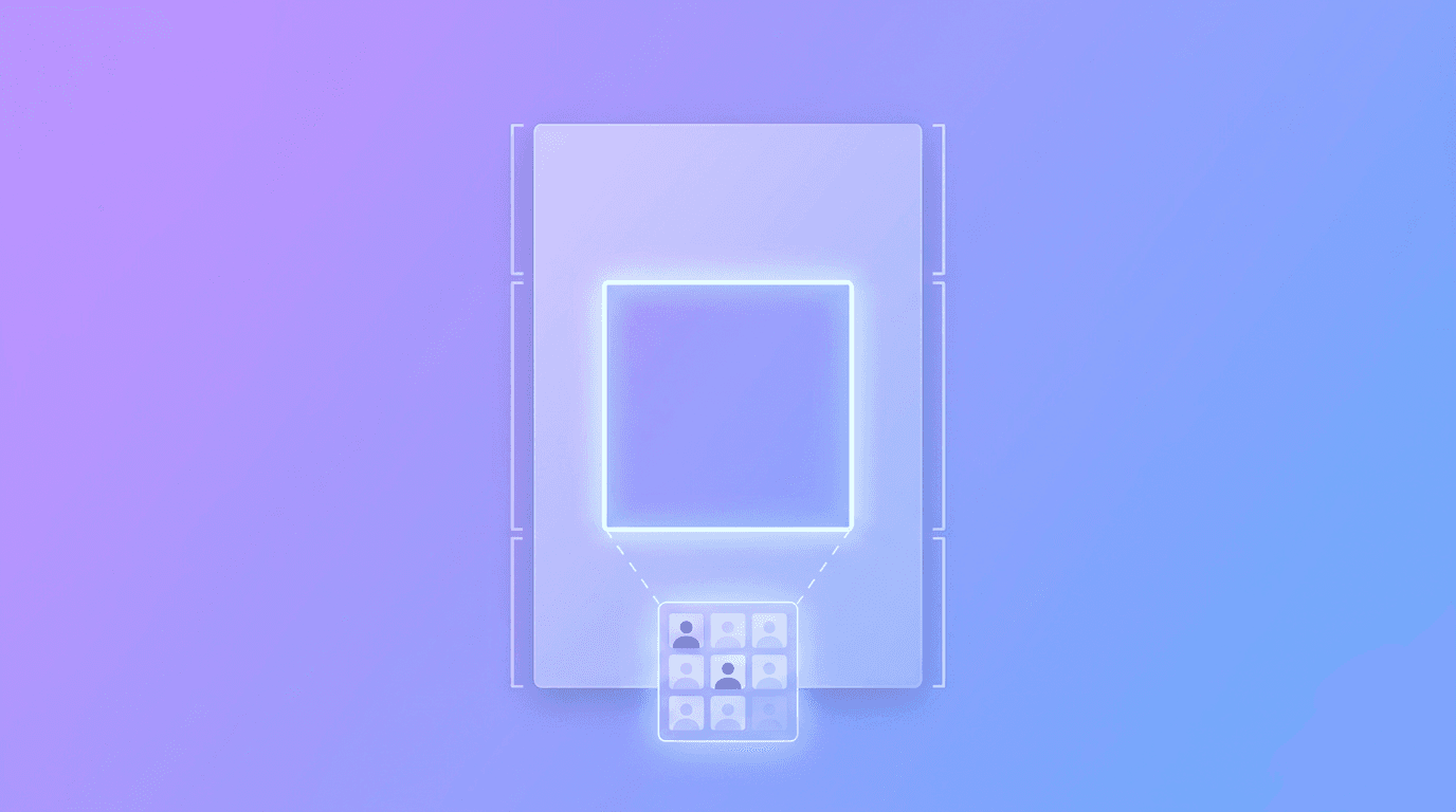 Vertical cover frame with its dimensions and grid crop marked