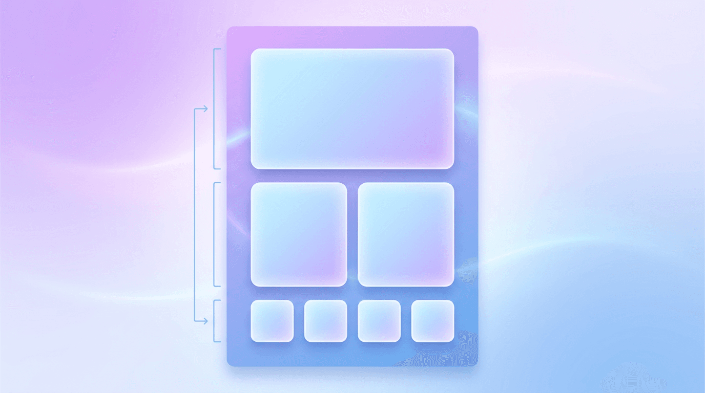 Content blocks arranged into a visual hierarchy