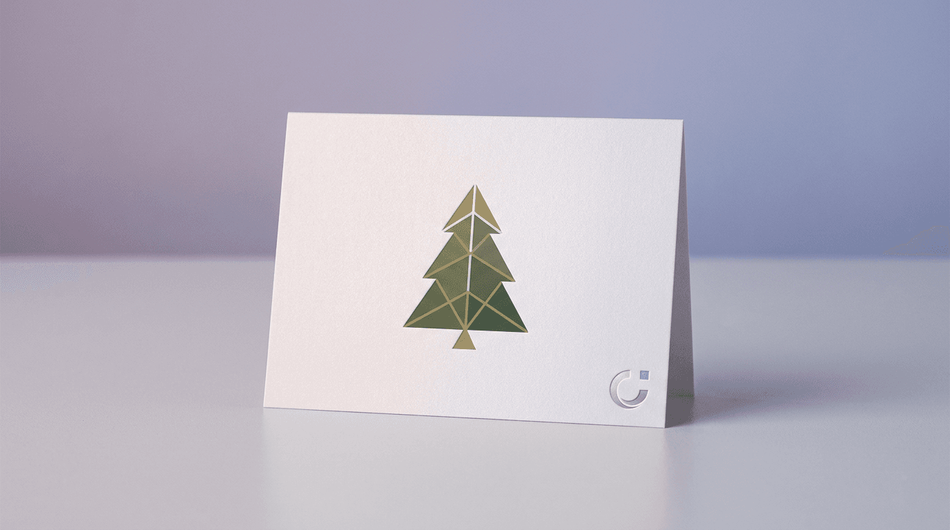 A restrained corporate holiday card design