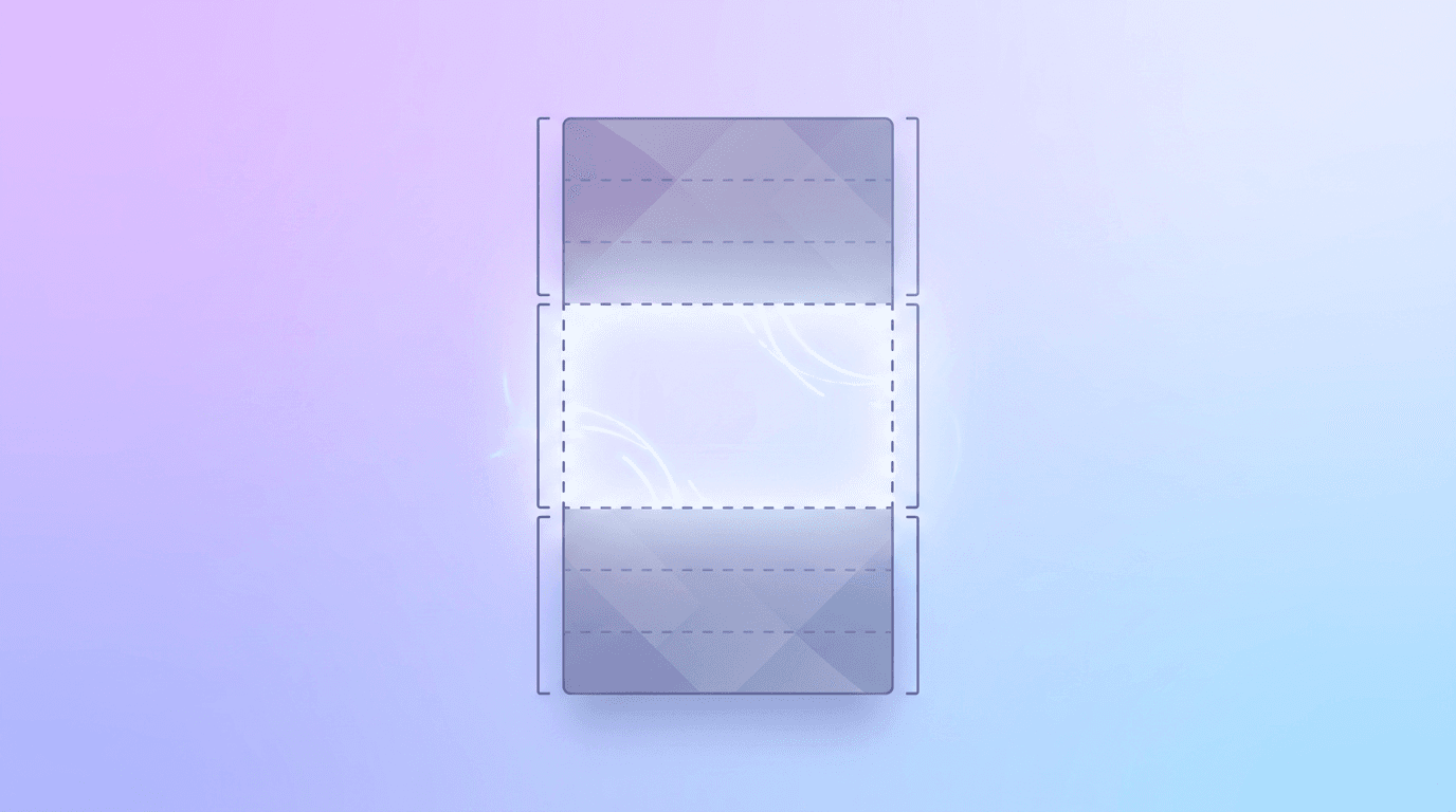 Vertical story frame with safe zones marked top and bottom